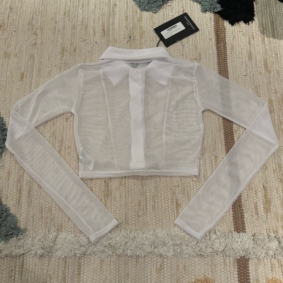 PrettyLittle Thing Mesh Button-down Top - never worn - Picture 2 of 3